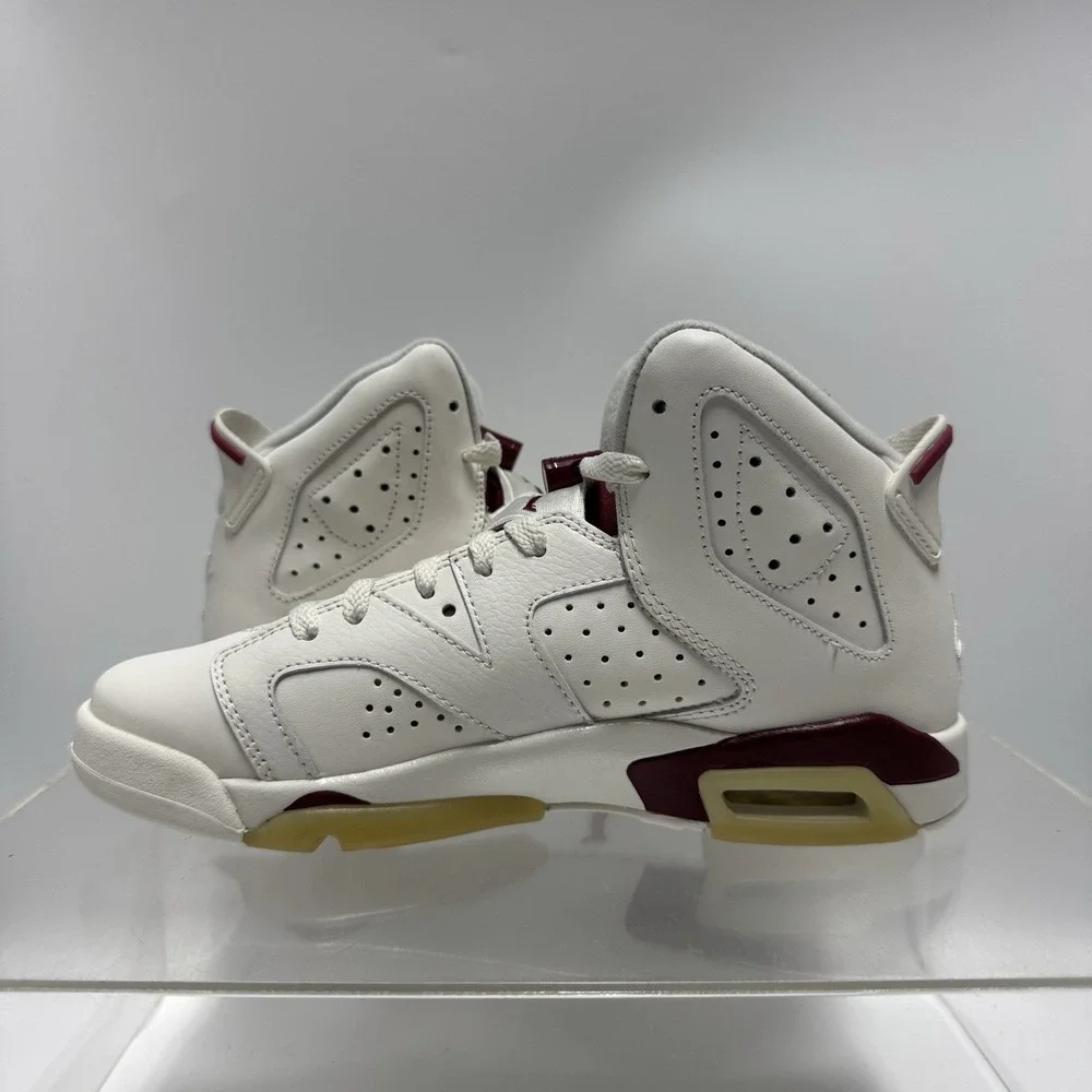 Brand New Air Jordan 6 VI Retro OG BG Off White/New Maroon 836342-115 Size 6.5 Y